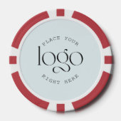 Voeg je eigen aangepaste Logo Retro lichtblauw toe Poker Chips (Voorkant)