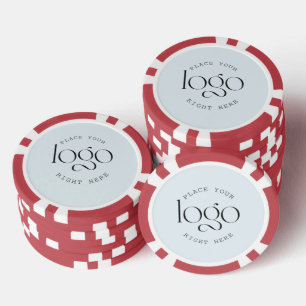 Voeg je eigen aangepaste Logo Retro lichtblauw toe Poker Chips