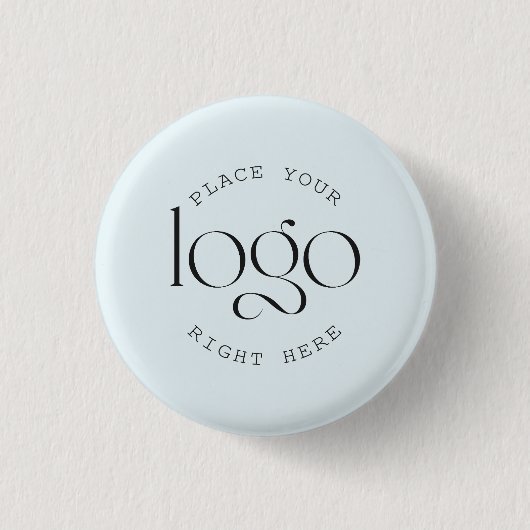 Voeg je eigen aangepaste Logo Retro lichtblauw toe Ronde Button 3,2 Cm (Voorkant)