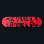 Voeg je eigen aangepaste naam aan aangepast rood z persoonlijk skateboard<br><div class="desc">Voeg Uw Eigen Aangepaste Skateboard van de Naam van de Douane toe kenmerkt uw gepersonaliseerde naam in moderne zwarte typografie op een eenvoudige rode achtergrond. Personaliseer door de tekst in het verstrekte tekstvakje uit te geven. Geef een aangepast geschenk, een gepersonaliseerd skateboard aan je favoriete skateboarder voor Kerstmis, verjaardag of...</div>