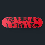 Voeg je eigen aangepaste naam aan aangepast rood z persoonlijk skateboard<br><div class="desc">Voeg Uw Eigen Aangepaste Skateboard van de Naam van de Douane toe kenmerkt uw gepersonaliseerde naam in moderne zwarte typografie op een eenvoudige rode achtergrond. Personaliseer door de tekst in het verstrekte tekstvakje uit te geven. Geef een aangepast geschenk, een gepersonaliseerd skateboard aan je favoriete skateboarder voor Kerstmis, verjaardag of...</div>