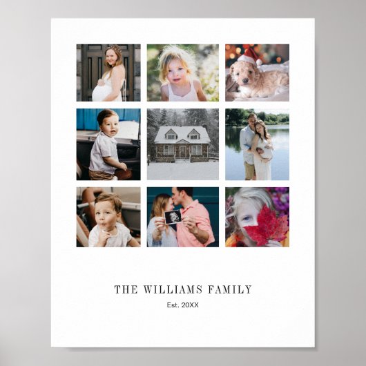 Voeg je eigen aangepaste reeks 9 fotocollage toe poster (Voorkant)