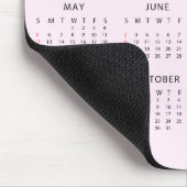 voeg je eigen aangepaste tekst 2025 Calendar Pink Muismat (Hoek)