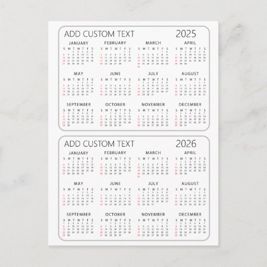 Voeg je eigen aangepaste tekst toe 2025 -2026 Kale Feestdagenkaart (Voorkant)