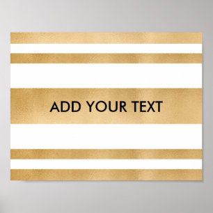 Voeg je eigen aangepaste tekst toe, faux gouden st poster