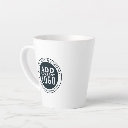 Voeg je eigen adres van de bedrijfs Logo toe Latte Mok (Linkerhoek)