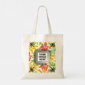 Voeg je eigen Afbeelding foto template Modern Cust Tote Bag (Achterkant)