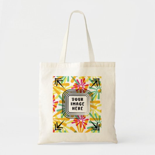 Voeg je eigen Afbeelding foto template Modern Cust Tote Bag (Voorkant)