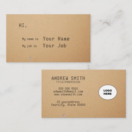 Voeg je eigen afbeelding hihello Visitekaartje toe (Voorkant / Achterkant)