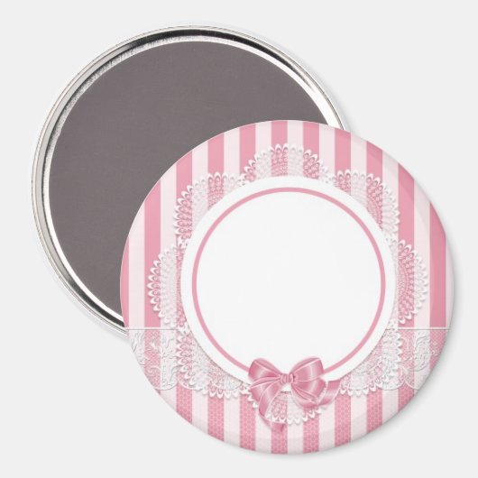 Voeg je eigen Afbeelding of tekst toe Roze kantmag Magneet (Voorkant / Achterkant)