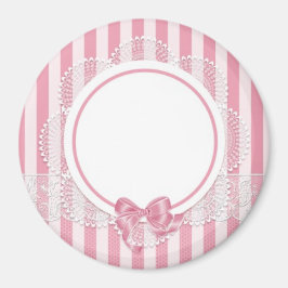 Voeg je eigen Afbeelding of tekst toe Roze kantmag Magneet