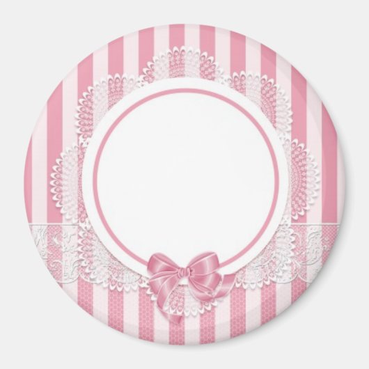 Voeg je eigen Afbeelding of tekst toe Roze kantmag Magneet (Voorkant)