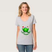 Voeg je eigen bericht 'Groene kikker met hart' toe T-shirt (Voorkant volledig)