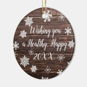 Voeg je eigen bericht toe aan dit Faux-hout en -sn Keramisch Ornament (Links)