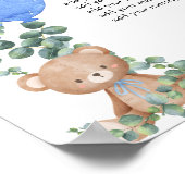 Voeg je eigen bericht toe Beer Blue Balloon Eucaly Poster (Hoek)