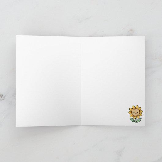 Voeg je eigen bericht toe, Happy Sunflower Kaart (Binnen)