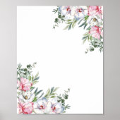 Voeg je eigen bericht toe magnolia blush pink whit poster (Voorkant)