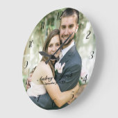 Voeg je eigen bruiloft foto aan aangepaste toe grote klok (Hoek)