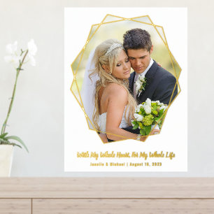 Voeg je eigen bruiloft toe Foto Real Gold Foil pri Folie Afdrukken