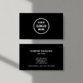 Voeg je eigen Circle Logo Business Black & White t Visitekaartje