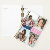 Voeg je eigen custom 4 foto collage roze toe planner (Display)