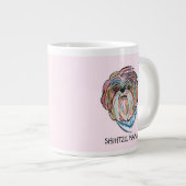 Voeg je eigen Dog Shihtzu Moederdag Schattige toe Grote Koffiekop (Voorkant rechts)