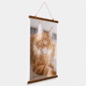 Voeg je eigen familie kat foto op maat hangend wandkleed (Gebogen)