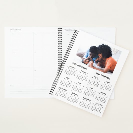 Voeg je eigen familiefoto 2024 kalender toe | Plan Planner (Display)