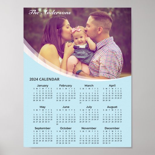 Voeg je eigen familiefoto 2024 kalender toe | POST Poster (Voorkant)
