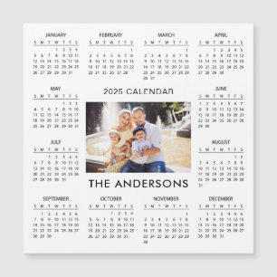 Voeg je eigen familiefoto 2025 kalender toe Magn
