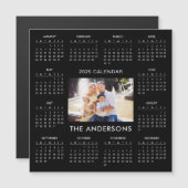 Voeg je eigen familiefoto 2025 kalender toe | Magn (Voorkant / Achterkant)