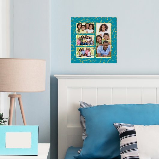 Voeg je eigen familiefoto's toe 4 Foto-collage Flo Folie Afdrukken (Insitu (Slaapkamer))