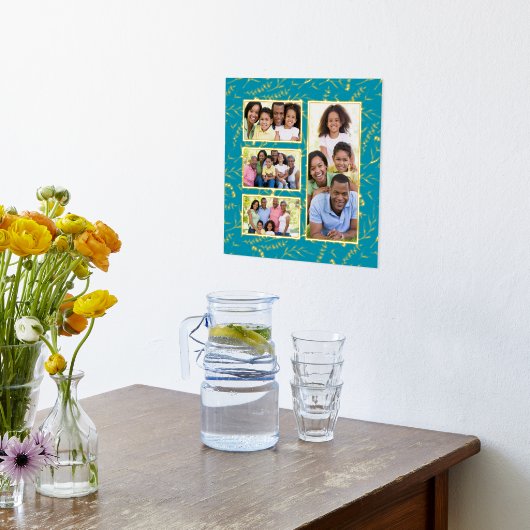 Voeg je eigen familiefoto's toe 4 Foto-collage Flo Folie Afdrukken (Laag (Keuken))