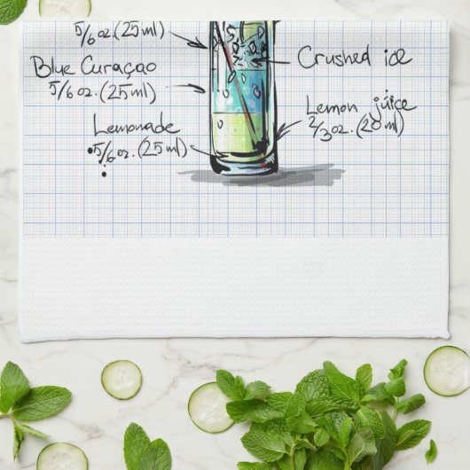 Voeg je eigen favoriete drink recept barman balk t theedoek (Gevouwen)