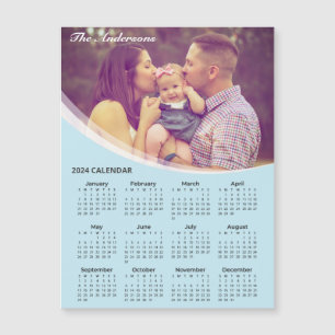 Voeg je eigen foto 2024 kalender Magnetische Kaa
