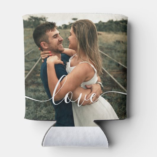 Voeg je eigen foto aangepaste script love Koelbox Blikjeskoeler (Achterkant)