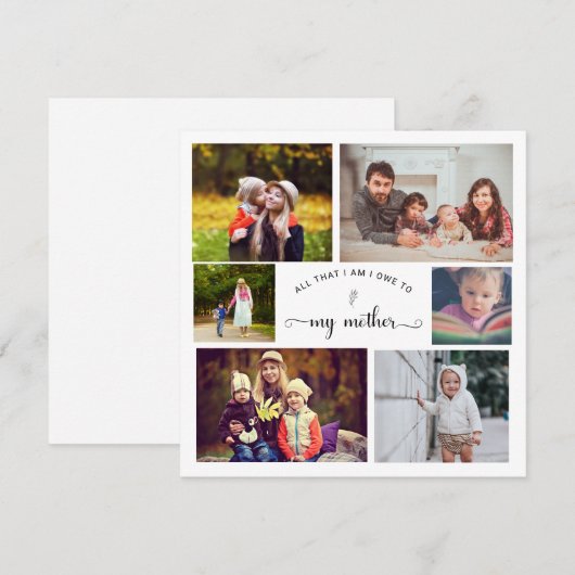 Voeg je eigen Foto Collage Moeder Best Mam Quote t (Voorkant / Achterkant)