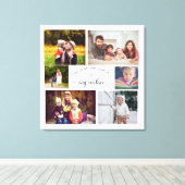 Voeg je eigen Foto Collage Moeder Best Mam Quote t Canvas Afdruk (Insitu (Houten vloer))