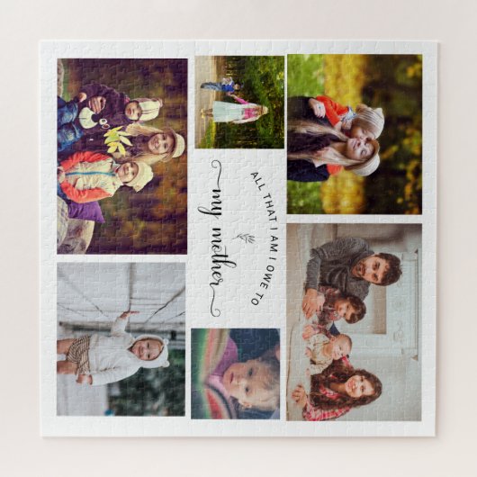 Voeg je eigen Foto Collage Moeder Best Mam Quote t Legpuzzel (Horizontaal)