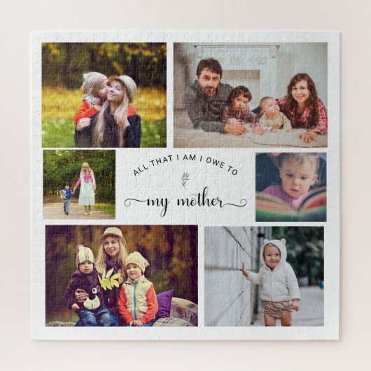 Voeg je eigen Foto Collage Moeder Best Mam Quote t Legpuzzel (Verticaal)