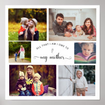 Voeg je eigen Foto Collage Moeder Best Mam Quote t