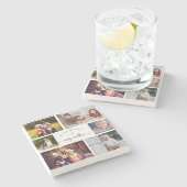 Voeg je eigen Foto Collage Moeder Best Mam Quote t Stenen Onderzetter (Zijkant)