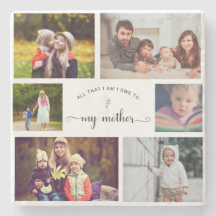 Voeg je eigen Foto Collage Moeder Best Mam Quote t Stenen Onderzetter