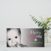 Voeg je eigen foto en aangepaste naam toe - Kerstm Feestdagenkaart (Staand voorkant)