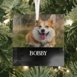 Voeg je eigen foto en naam toe glas ornament