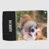 Voeg je eigen foto en naam toe golfhanddoek (Horizontaal)