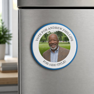Voeg je eigen foto en verkiezingscampagne titel to magneet