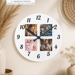 Voeg je eigen foto familie toe ronde klok