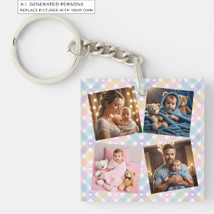 Voeg je eigen foto Familie toe Sleutelhanger