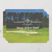 Voeg je eigen foto Golf Memorial Service Golfer to Kaart (Voorkant / Achterkant)